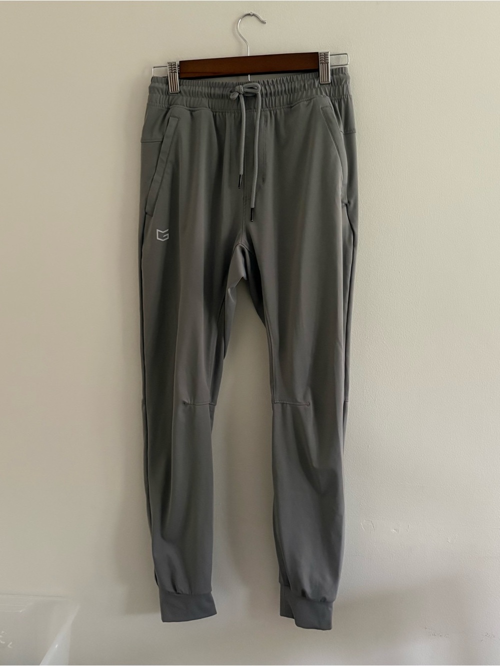 Women’s XS Grey Beige Jogger Sport Pants Leisure Workout EUC Pockets P7